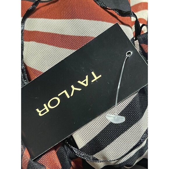 Taylor Sleeveless Maxi Dress With Abstract Print Black & Rust Colors Size Medium - Picture 11 of 11